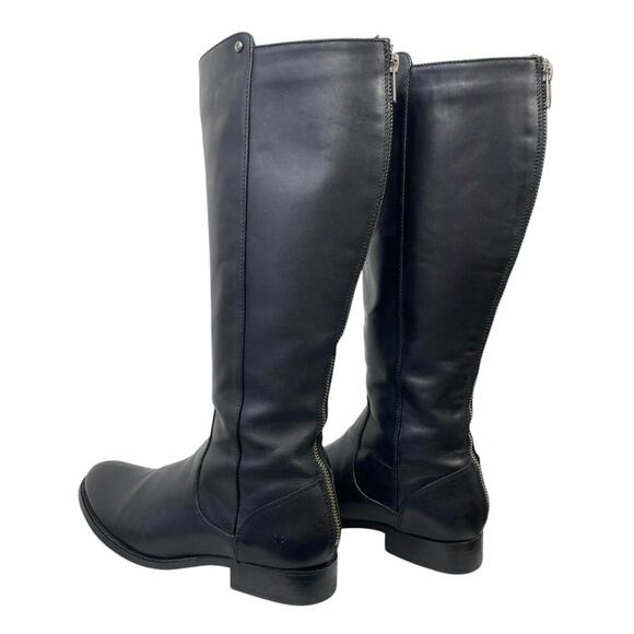 Frye Melissa Button Leather Tall Riding Boots Black Size 8 Equestrian Back Zip - Picture 9 of 14